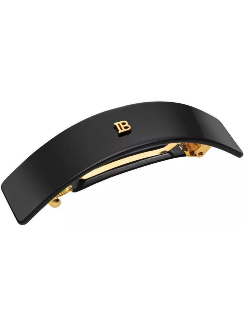 Large Black Cellulose Acetate Hair Barrette Clip for Women - Stylish Hair